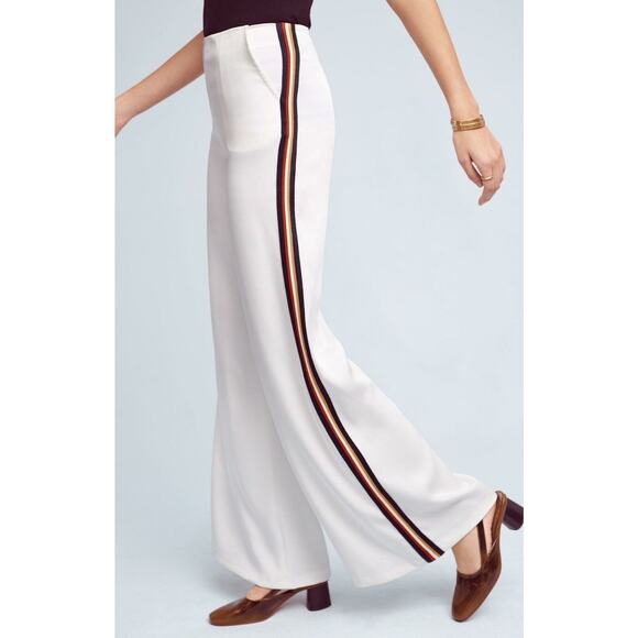 New Anthropologie Line + Dot Frances Chromanance Wide-Leg Pants $128 Sz X-SMALL - Picture 1 of 6
